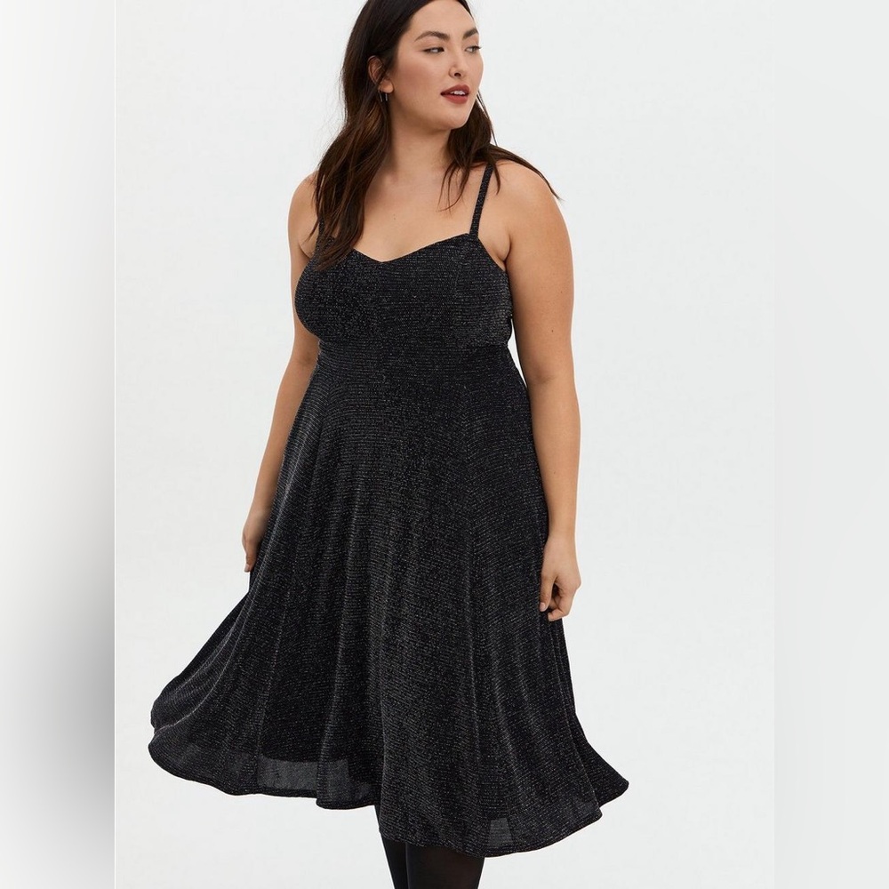 New! Torrid Multi Shiny Glitter Skater Dress